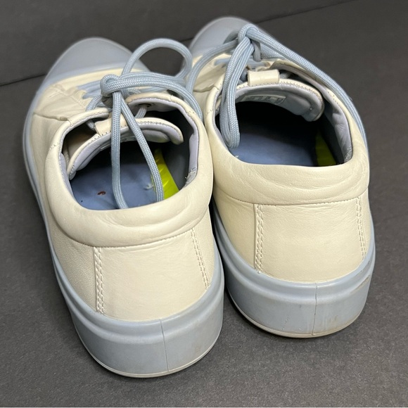 ecco blue and white Flexture t-cap low top leather lace up sneakers women's 7 - Picture 10 of 13